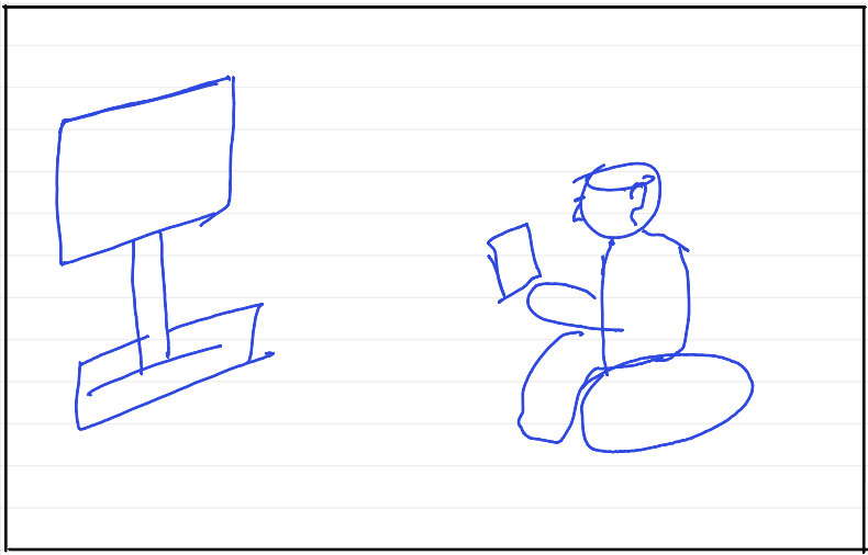 Storyboard scene 1: student checking his phone and bank account